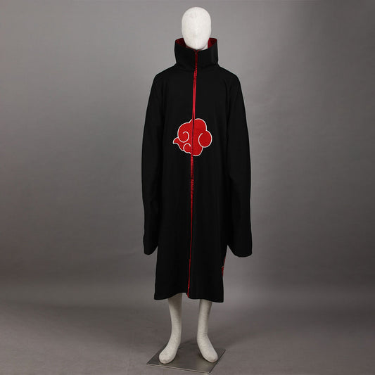 Anime Naruto Costume Akatsuki Obito Tobi Cosplay Embroidered Cloak with Mask for Men and Kids