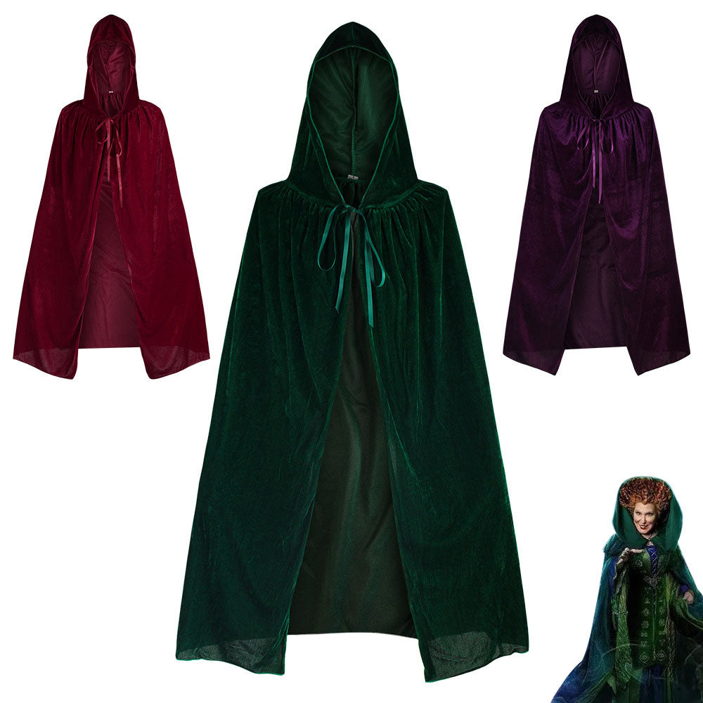 Hocus Pocus 2 Costumes Witch Winifred Sarah and Mary Cosplay Robe Cloak for Women