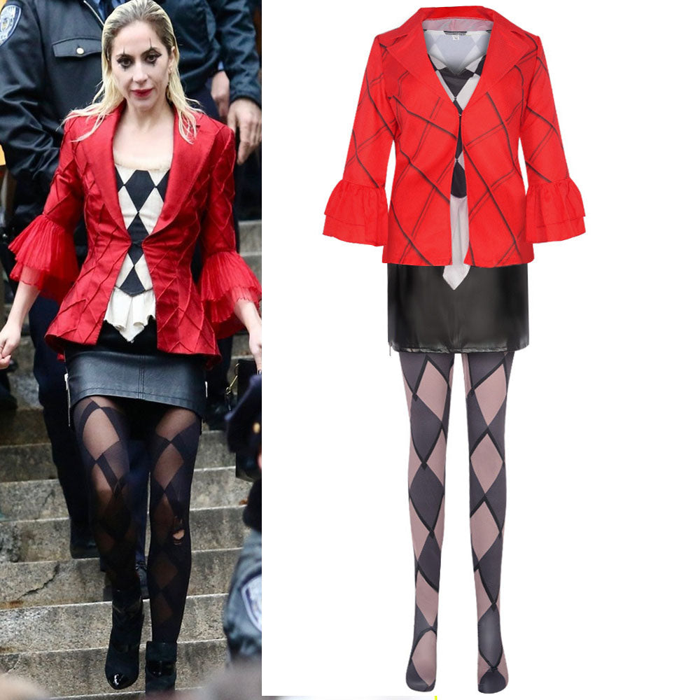 Joker 2 Folie Deux Costumes Harley Quinn Cosplay Red Full Outfits Fo joker-2-folie-deux-costumes-harley-quinn-cosplay-red-full-outfits-fo