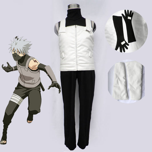 Anime Naruto Costume Kakashi Anbu Style Cosplay full Outfit for Men and Kids