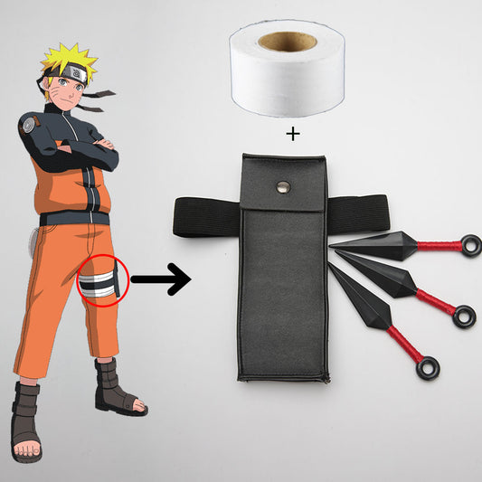 Anime Naruto Costume Naruto Boruto Kakashi Sasuke Sakura Cosplay Leg Bag with Kunai Cosplay Accessories