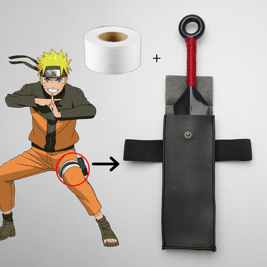 Anime Naruto Costume Naruto Kakashi Boruto Sasuke Sakura Cosplay Leg Bag with Kunai Accessories