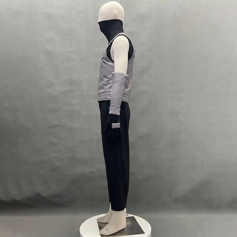Naruto Shippuden Costume Hatake Kakashi Anbu Cosplay Mask Shirt Gray full Outfits with Accessories