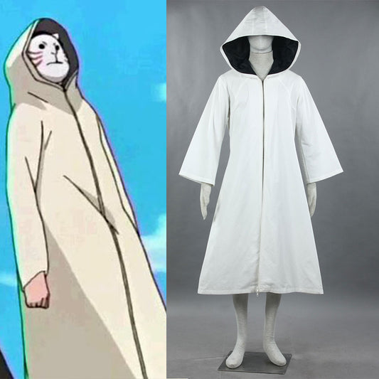 Anime Naruto Costume Anbu Ninjas Cosplay White Cloak for Men Kids Halloween