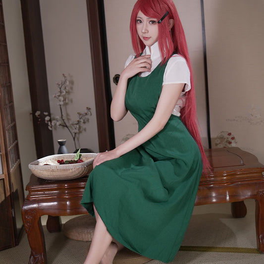 Anime Naruto Costume Kushina Uzumaki Cosplay full Outfit for Women and Kids