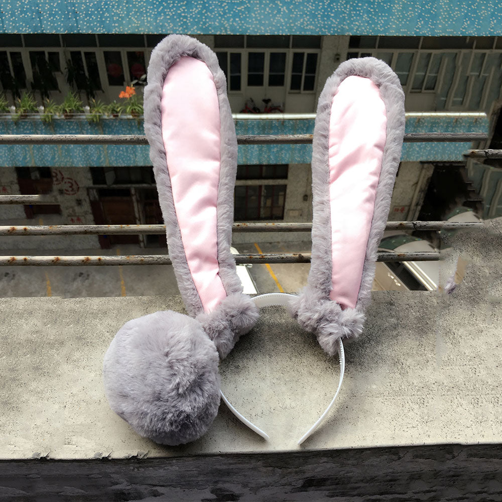 Zootopia Costume Judy Hopps The Rabbit Ears Headband and Tail Cosplay Accessories