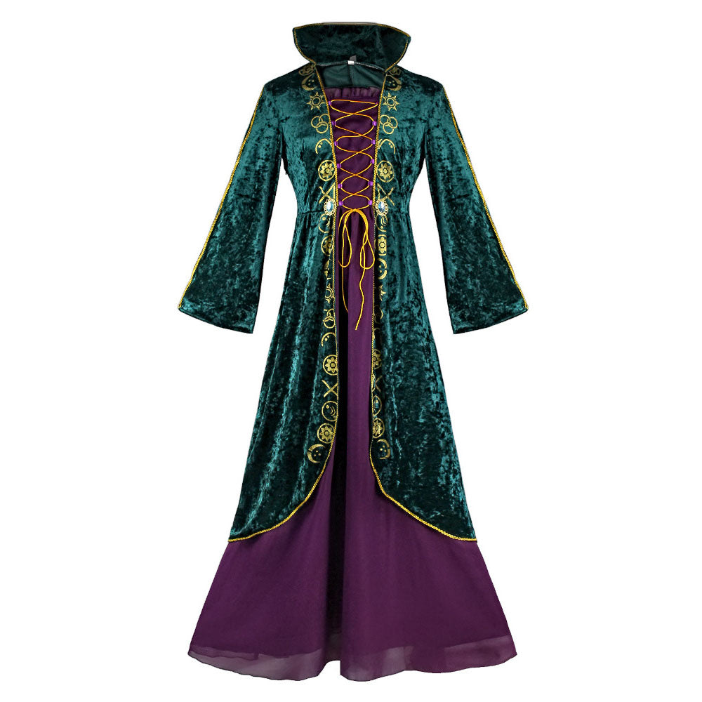 Hocus Pocus 2 Costumes Witch Winifred and Sarah Cosplay Dresses for Women and Kids