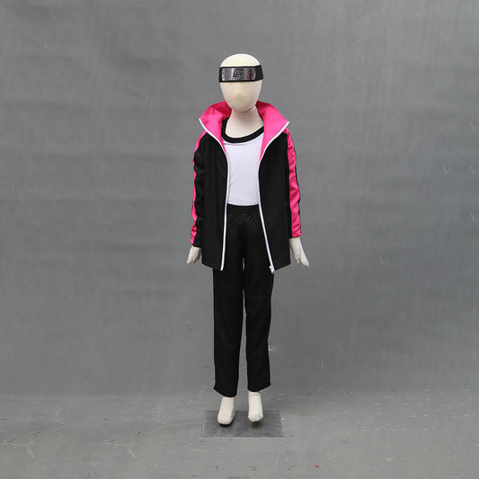 Men and Kids Anime Naruto Costume Boruto Cosplay full Outfit Costume with Bag