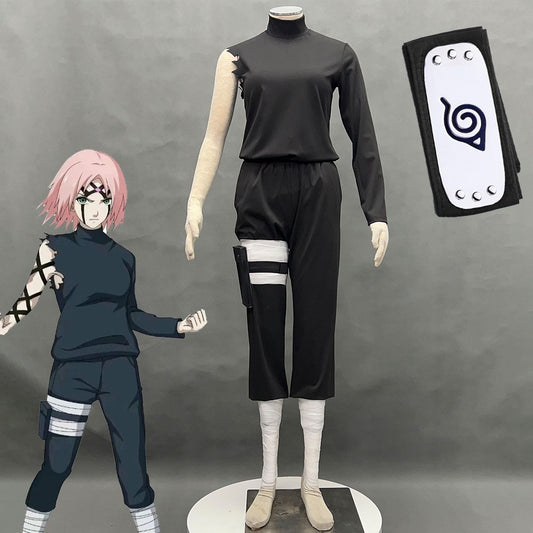Naruto Ultimate Ninja Mobile Game Costume Haruno Sakura Cosplay full Outfits with Headband and Accessories