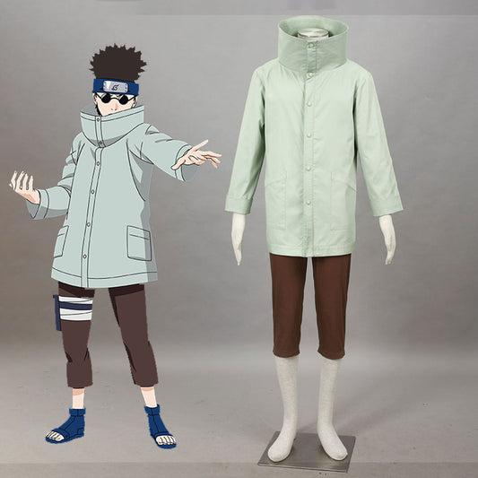 Anime Naruto Costume Shino Aburame Childhood Cosplay Costume Outfit for Men Kids