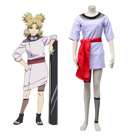 Anime Naruto Costume Temari Taking Exam Cosplay Costume Outfit for Women Kids