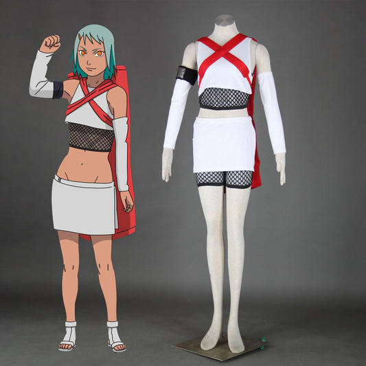 Anime Naruto Costume Fuu Cosplay Costume Outfit with Shoes for Women Kids
