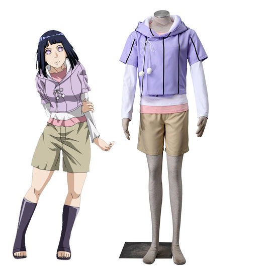 Anime Naruto Boruto Costume Hinata Hyuga Cosplay full Outfit for Women Kids