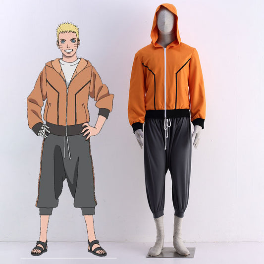 Anime Movie Naruto The Last Costume Uzumaki Naruto as Father Cosplay Outfit for Men Kids