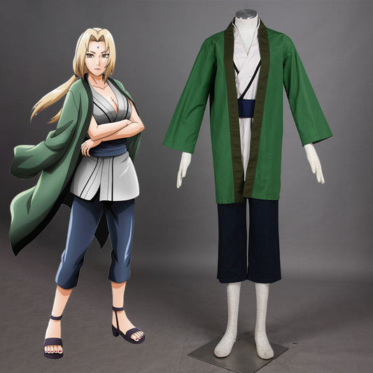 Anime Naruto Costume Tsunade 5th Hokage Cosplay Costume Outfit for Women Kids