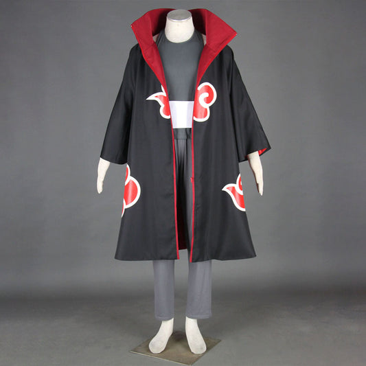Anime Naruto Costume Akatsuki Kakuzu Cosplay Costume Outfit with Hat for Men Kids