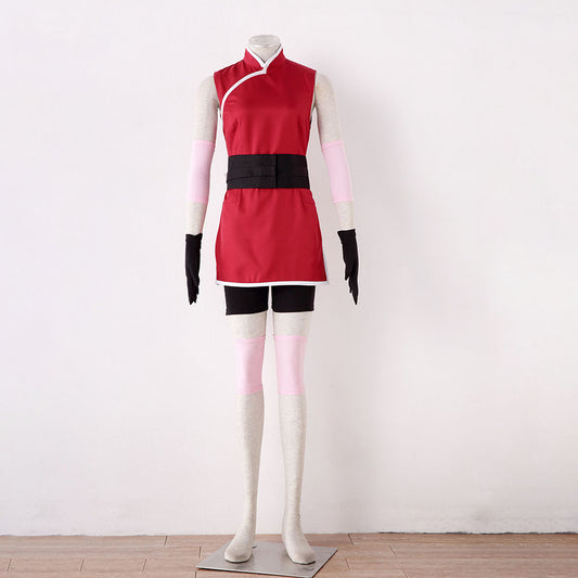 Anime Movie Naruto The Last Costume Sakura Haruno Cosplay full Outfit for Women Kids