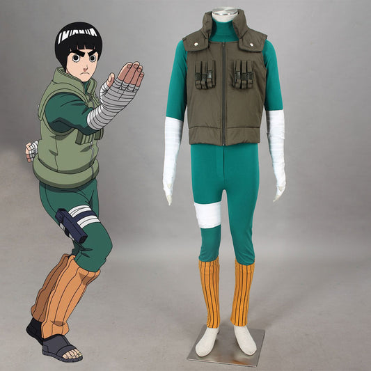 Anime Naruto Costume Rock Lee Cosplay Costume Outfit for Men Kids