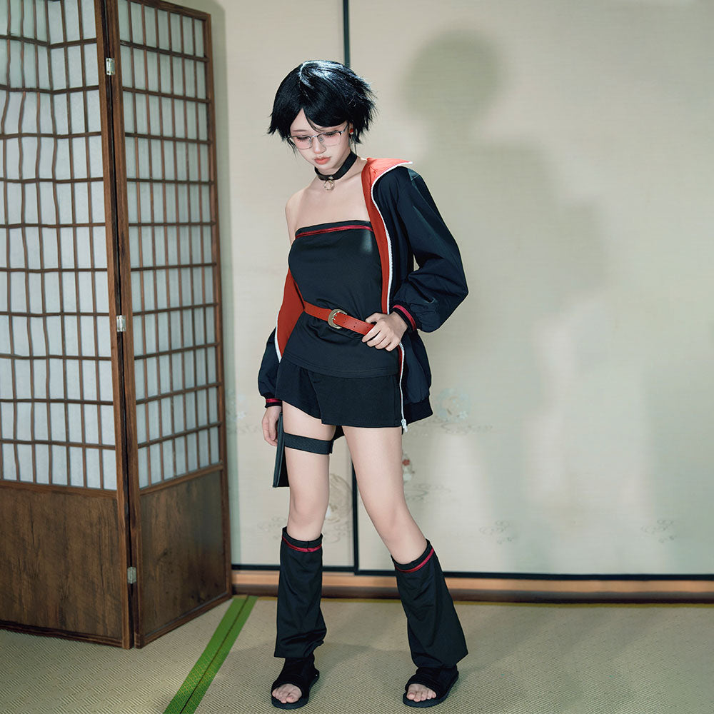Anime Naruto Boruto Costume Sarada Uchiha Grown-up Cosplay Costume full Outfit for Adults and Kids