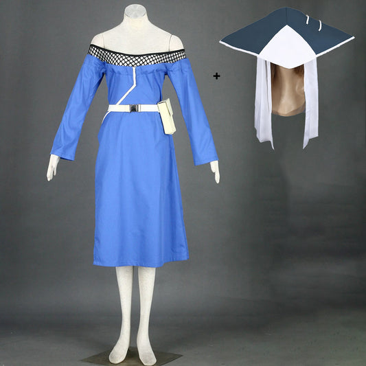 Anime Water Village Leader Cosplay Costume Outfit with Hat for Women and Kids