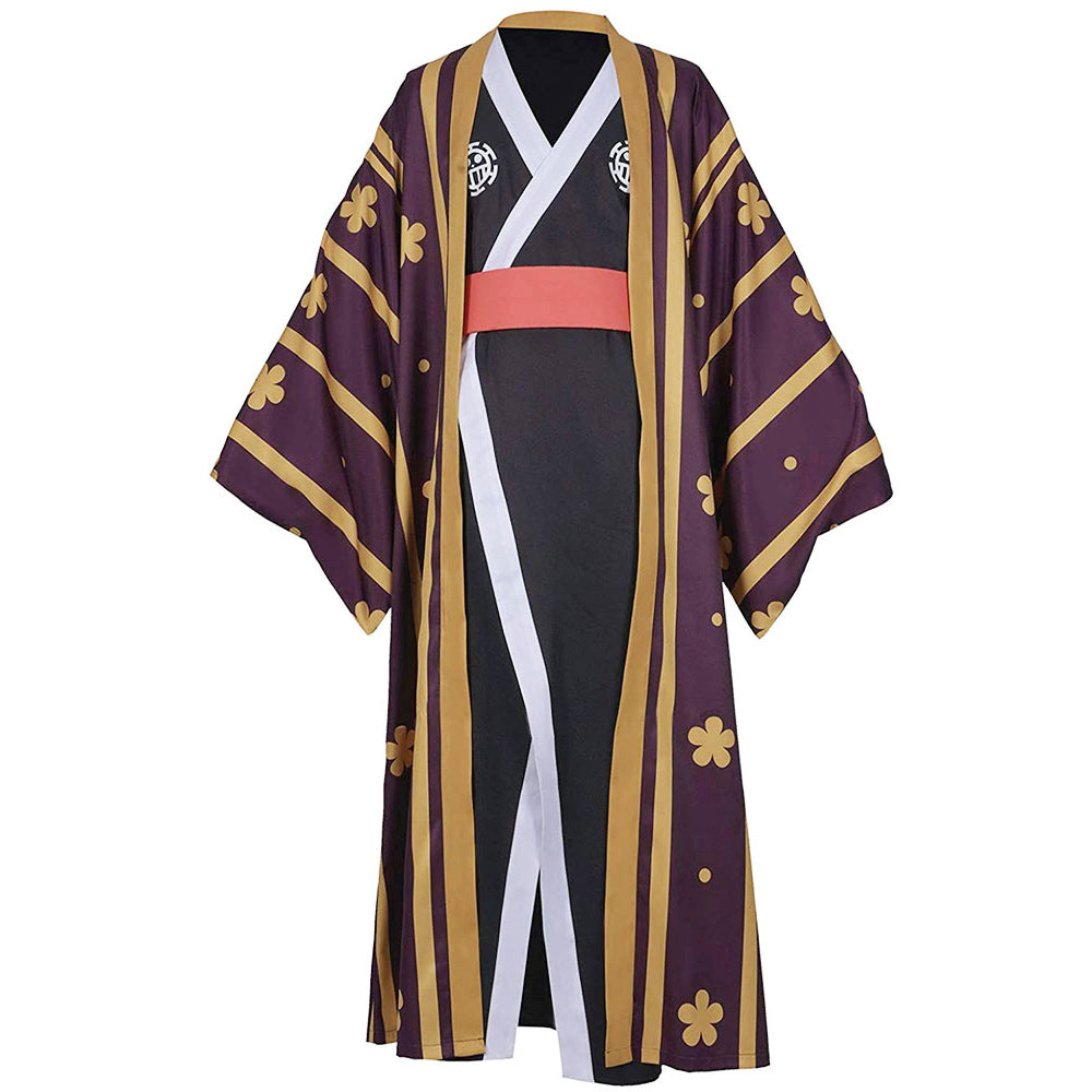 Anime Surgeon of Death Pirate Wano Country Cosplay Costumes Kimono Set For Men