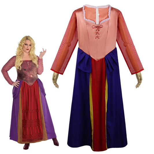 Hocus Pocus 2 Costumes Witch Winifred and Sarah Cosplay Dresses for Women and Kids