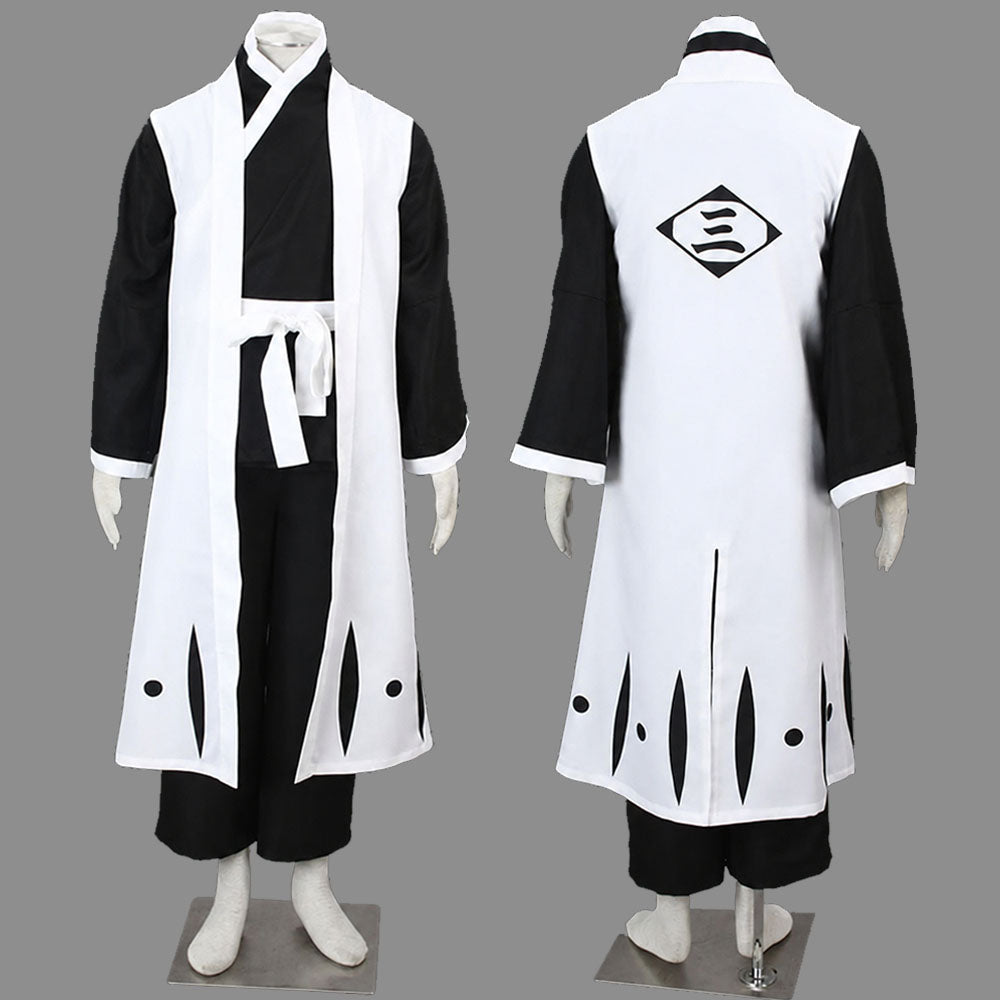 Anime Squad 3 Captain Cosplay White Haori Kimono Costume for Men Kids