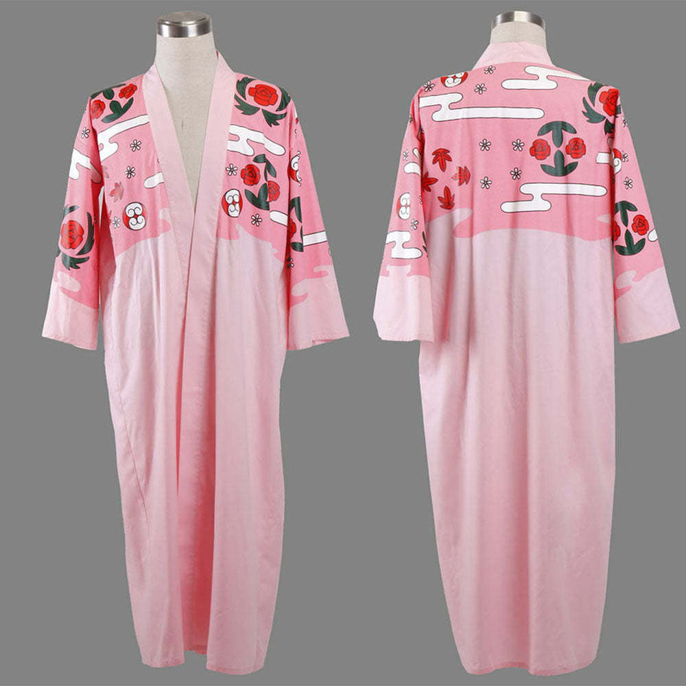 Anime Squad 8 Captain Cosplay Pink Floral Kimono Robe Costume for Men Kids