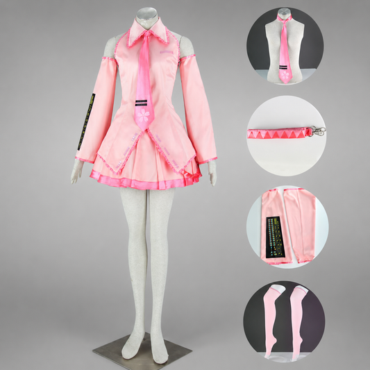Women and Kids Sakura Number 01 Cyber Virtual Singer Pink Cosplay Costume with Accessories