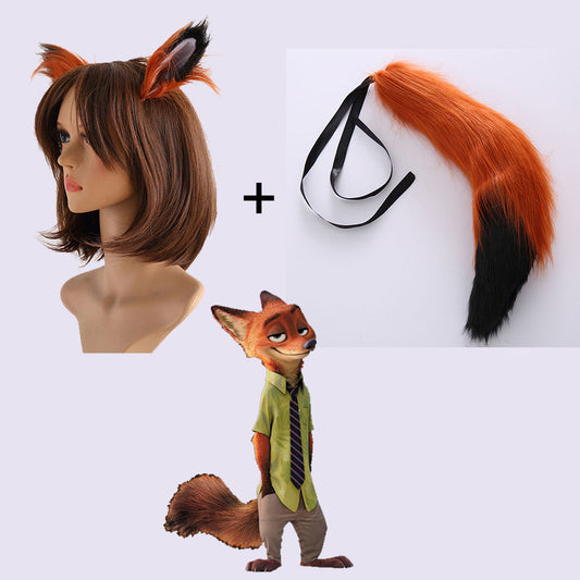 Zootopia Costume Nick Wilde The Fox Ears and Tail Cosplay Accessories