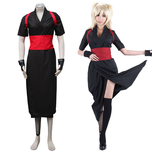 Anime Sand Village Giant Fan Ninja Cosplay Black Outfit for Women Kids