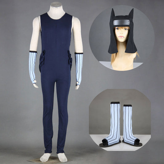 Anime Bandage-Masked Giant Sword Ninja Cosplay Costume Outfit with Shoes for Men Kids