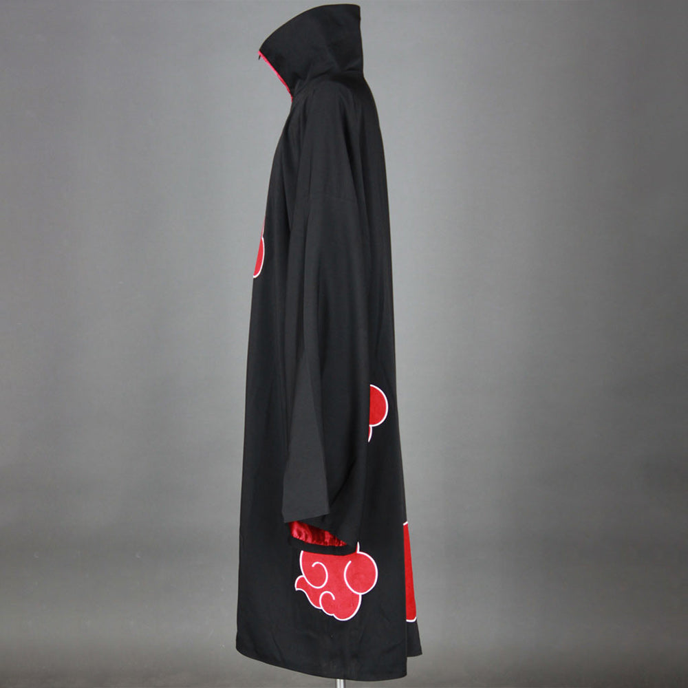 Anime Naruto Costume Akatsuki Itachi Cosplay Cloak with Accessories for Men Kids