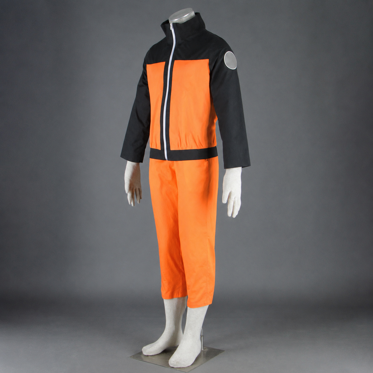 Anime Nine-Tailed Fox Spirit Power Ninja Teen Orange Cosplay Outfit Costume for Men Kids