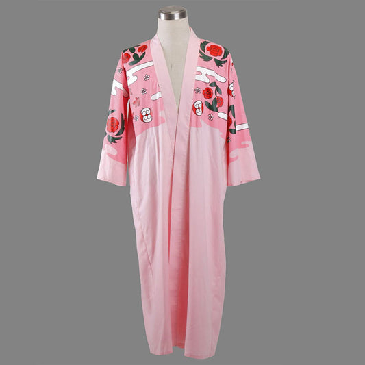 Anime Squad 8 Captain Cosplay Pink Floral Kimono Robe Costume for Men Kids