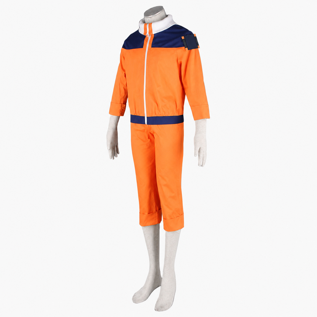 Anime Nine-Tailed Fox Spirit Power Ninja Childhood Orange Cosplay Outfit Costume for Men Kids