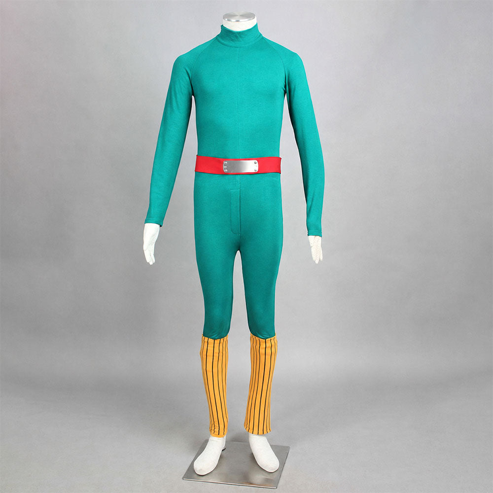 Anime Eight Inner Gates Green Beast Ninja Green Cosplay Jumpsuit Costume for Men Kids