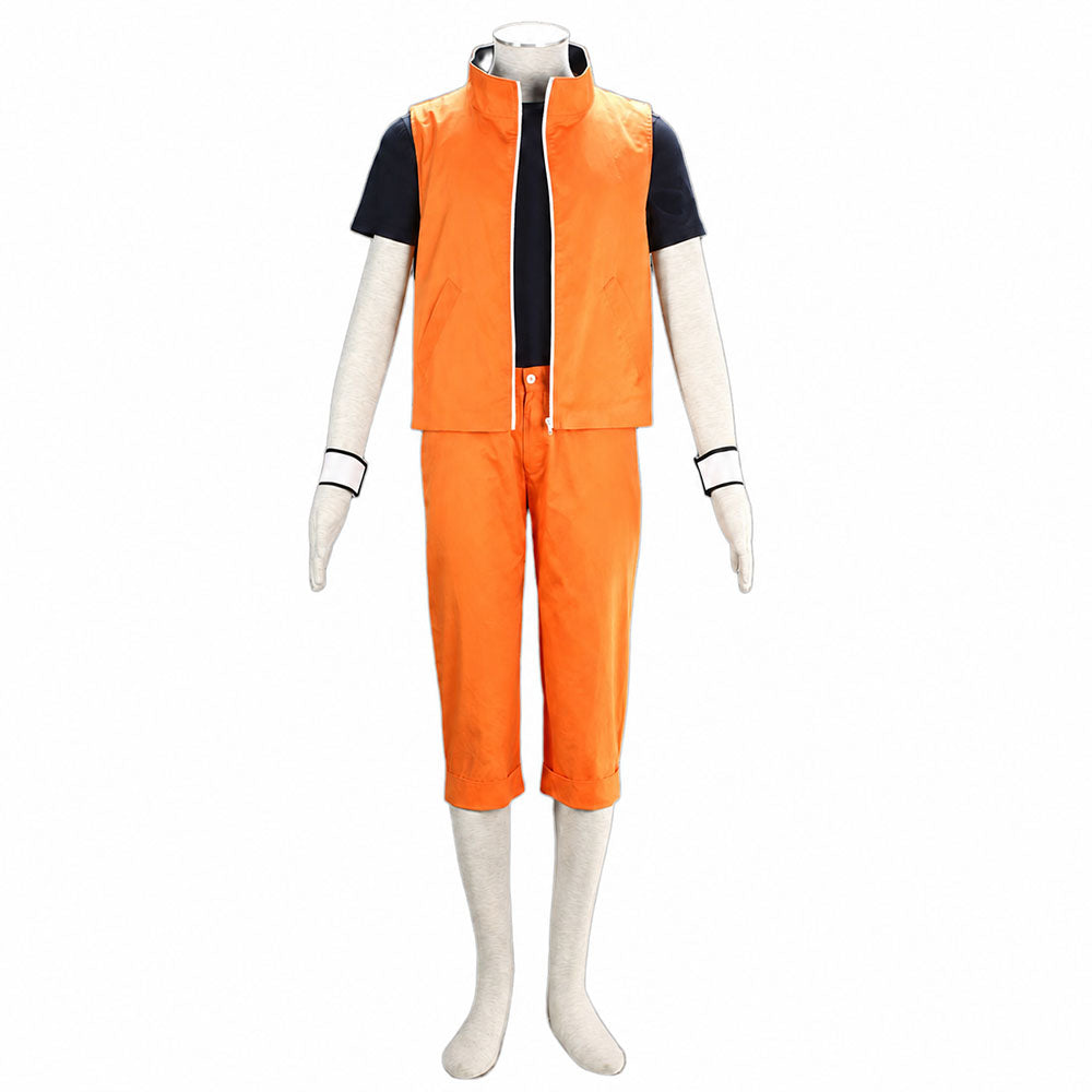 Anime Movie Four-Leaf Clover Nine-Tailed Fox Spirit Power Ninja Cosplay Orange Outfit Costume for Men Kids
