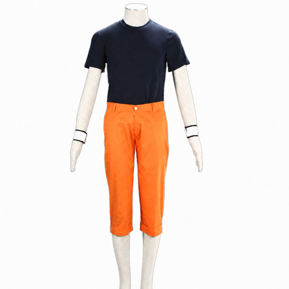 Anime Movie Four-Leaf Clover Nine-Tailed Fox Spirit Power Ninja Cosplay Orange Outfit Costume for Men Kids