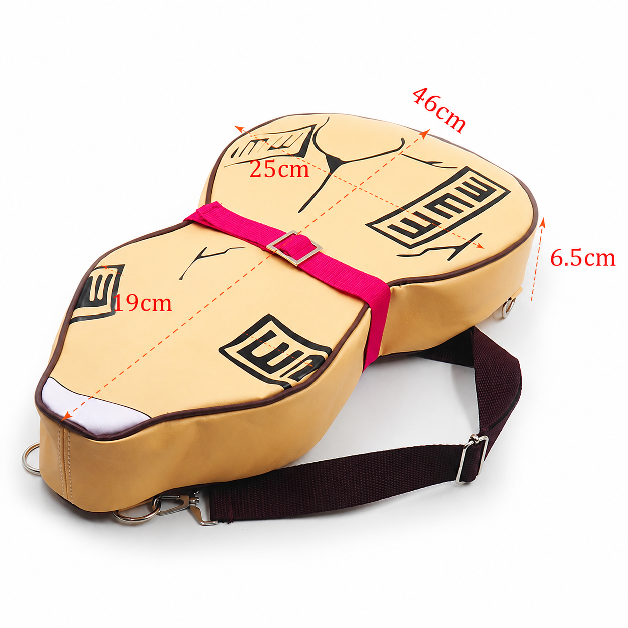 Anime Back Gourd Sand Ninja Cosplay Gourd Backpack PU Leather