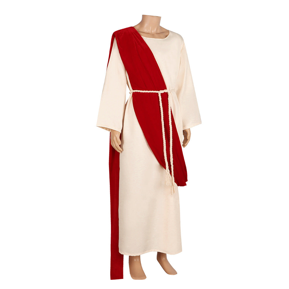 Middle Ages Missionary Preacher Costume Ancient Rome Greece King Cosplay Full Set