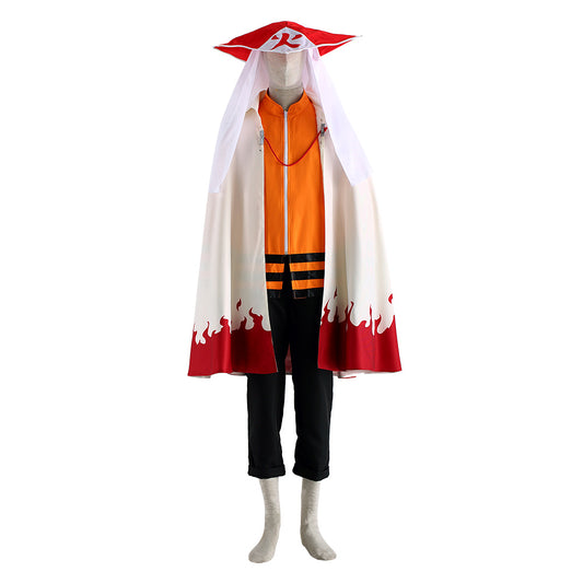 Naruto Costume Seventh Hokage Naruto Cosplay full Outfit with Hokage Hat for Men and Kids