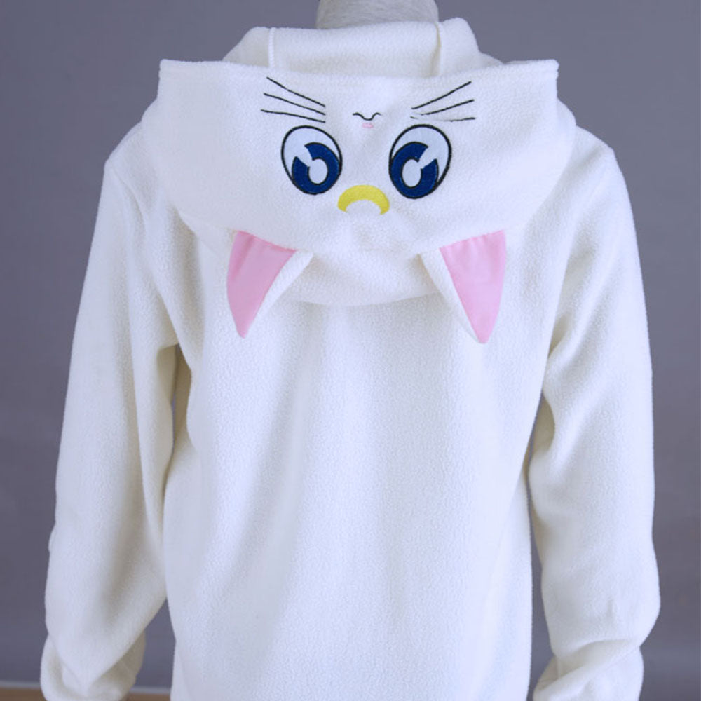 Women and Kids Sailor Moon Costume The White Cat Artemis Cosplay Hoodie
