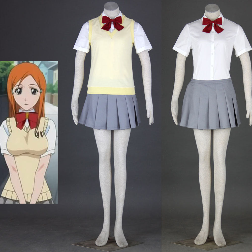 Bleach Costume High School Uniform Cosplay full Outfit with Sweater for Women and Kids