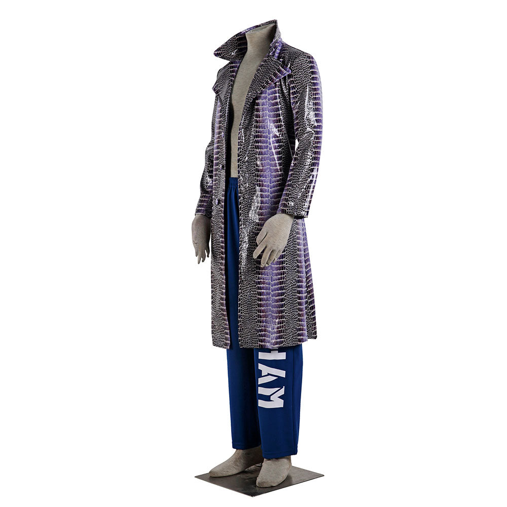 Men and Kids Suicide Squad Costume The Joker Cosplay Long Coat full Set