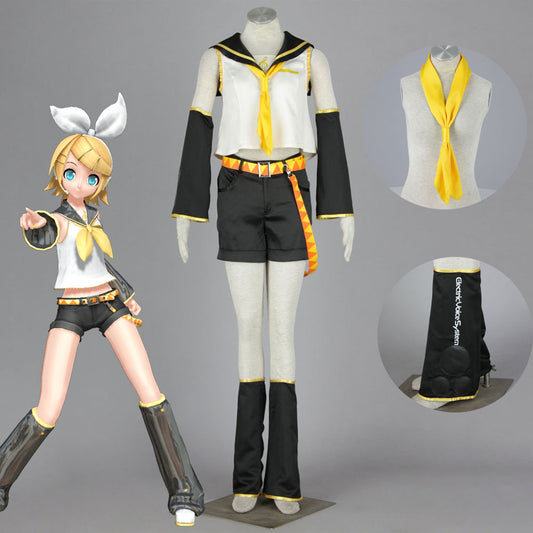 Women and Kids Vocaloid Kagamine Rin Sailor Cosplay Costume with Accessories