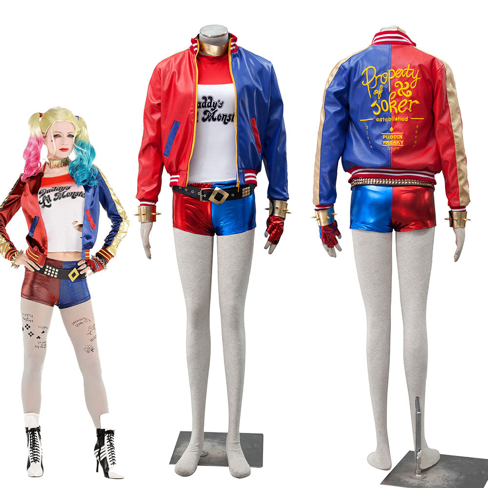 Women and Kids Suicide Squad Costume Harley Quinn Cosplay full Set