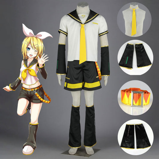 Vocaloid Kagamine Rin Sailor Cosplay Costume with Accessories For Women and Kids