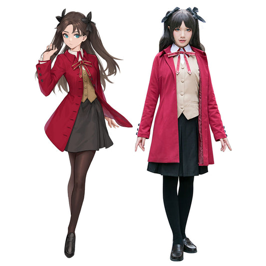 Fate / Stay Night Costume Rin Tohsaka Autumn School Uniform Cosplay Set for Women and Kids