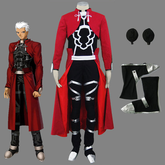 Fate / Stay Night Costume Archer Emiya Shirou Cosplay Set with Accessories for Men and Kids